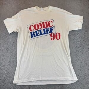 Vintage 90s‎ Comic Relief Robin Williams White Shirt Size Xl Single Stitch Thin